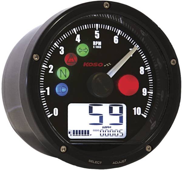 KOSO - TNT-01 MULTIFUNCTION SPEEDOMETER BLACK - Image 1