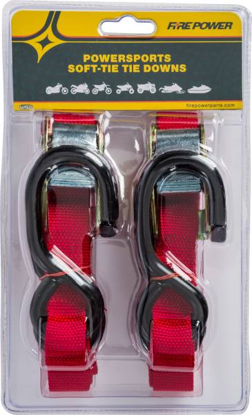 FIRE POWER - 1" TIE-DOWN RED W/SOFT TIE 2/PK - Image 1