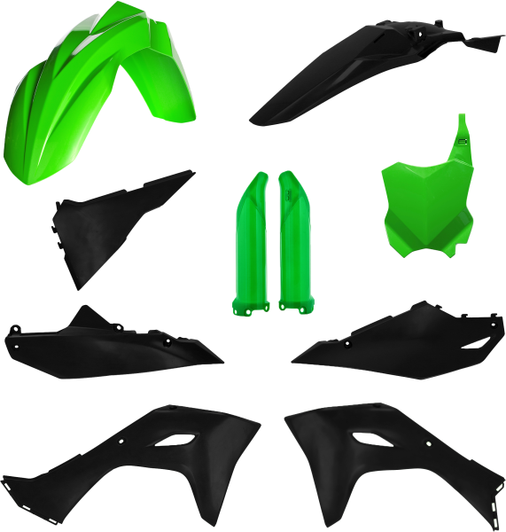 ACERBIS - FULL PLASTIC KIT KAW GREEN/BLACK - Image 1