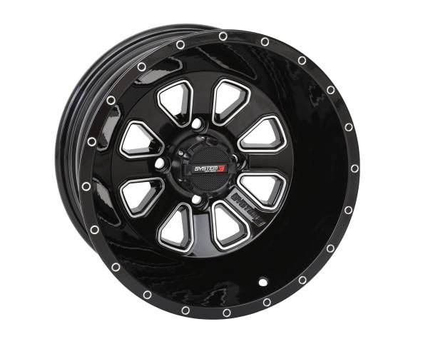 SYSTEM 3 - ST4 WHEEL 14X7 2+5 (-47MM) 4/110 GLOSS BLACK/MACHINED - Image 1