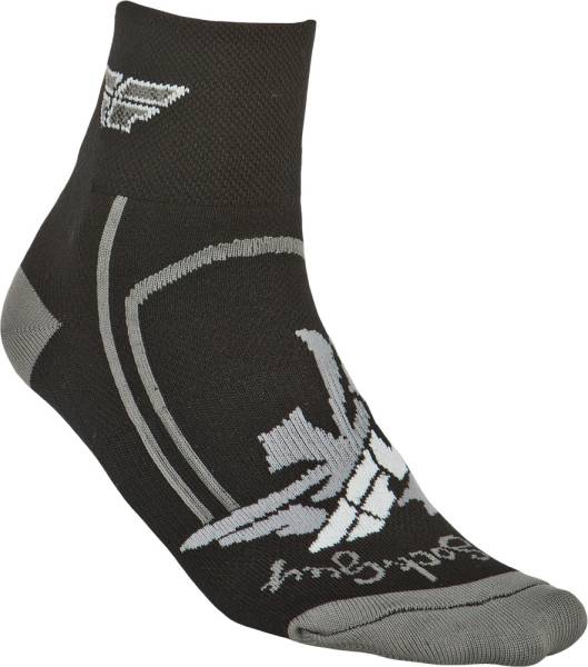 FLY RACING - SHORTY SOCK BLACK/GREY L-X - Image 1