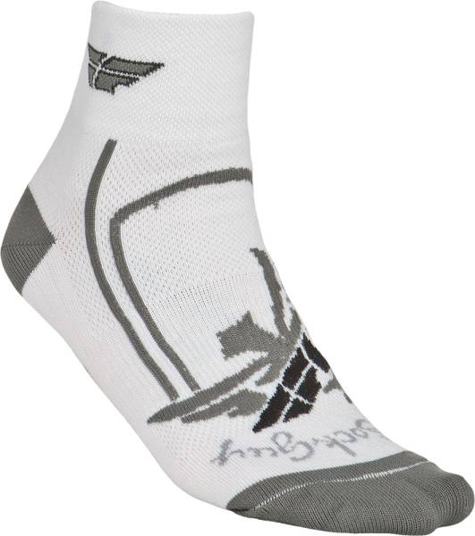 FLY RACING - SHORTY SOCK WHITE/GREY L-X - Image 1