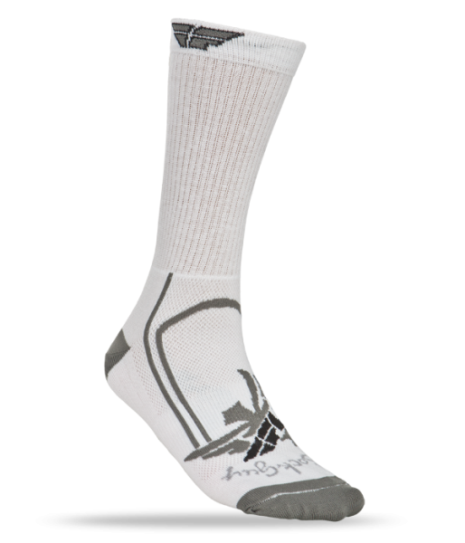 FLY RACING - CREW SOCK WHITE/GREY S-M - Image 1