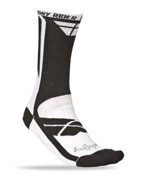 FLY RACING - FACTORY RIDER SOCKS WHITE/BLACK L-X - Image 1