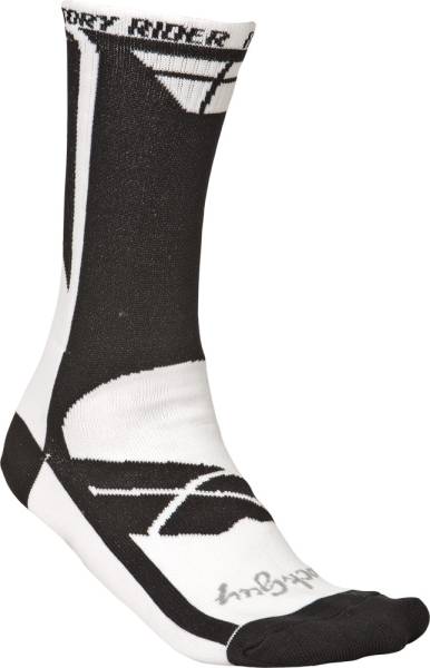 FLY RACING - FACTORY RIDER SOCKS WHITE/BLACK S-M - Image 1