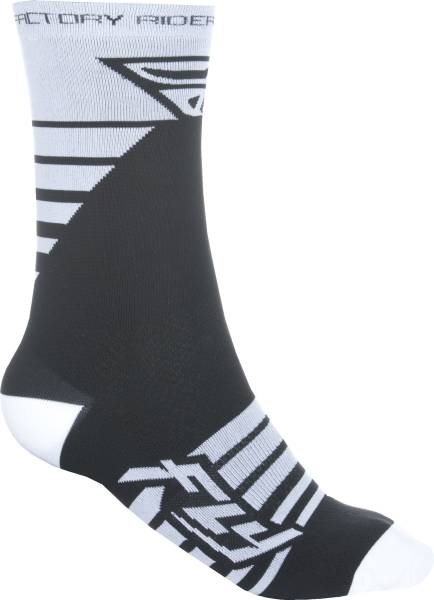 FLY RACING - FACTORY RIDER SOCKS WHITE/BLACK LG/XL - Image 1