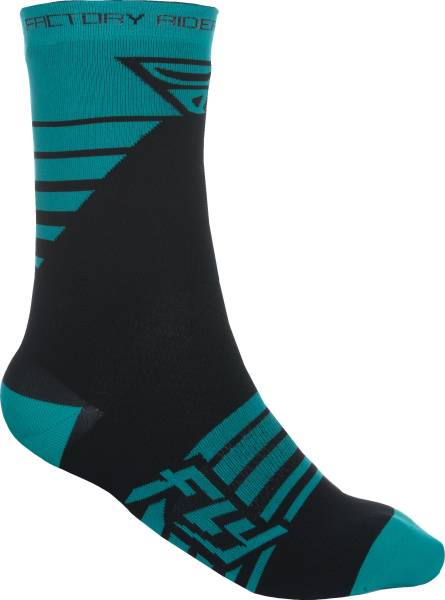 FLY RACING - FACTORY RIDER SOCKS TEAL/BLACK LG/XL - Image 1