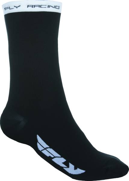 FLY RACING - CREW SOCKS BLACK/WHITE LG/XL - Image 1