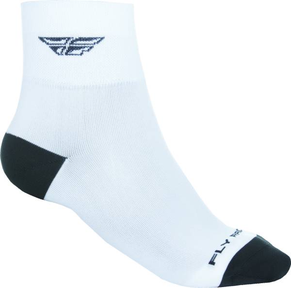 FLY RACING - SHORTY SOCKS WHITE/BLACK LG/XL - Image 1