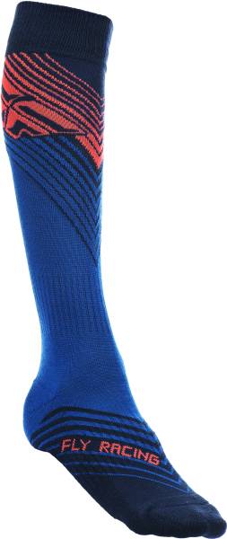 FLY RACING - FLY MX SOCKS THIN ORANGE/BLUE/BLACK LG - Image 1