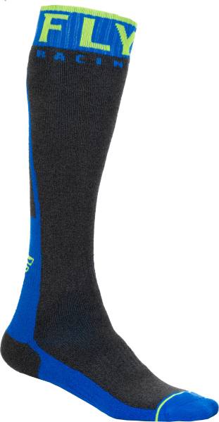 FLY RACING - FLY MX PRO SOCKS THICK BLUE/HI-VIS/DARK GREY LG/XL - Image 1