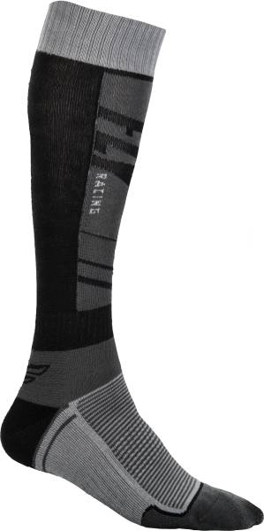 FLY RACING - FLY MX SOCKS THIN DARK GREY/BLACK LG/XL - Image 1