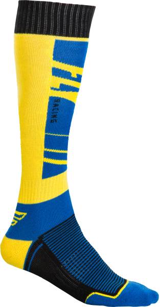 FLY RACING - FLY MX SOCKS THIN NAVY/YELLOW LG/XL - Image 1