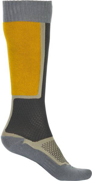 FLY RACING - YOUTH MX SOCK THIN BLACK/GREY/MUSTARD - Image 1