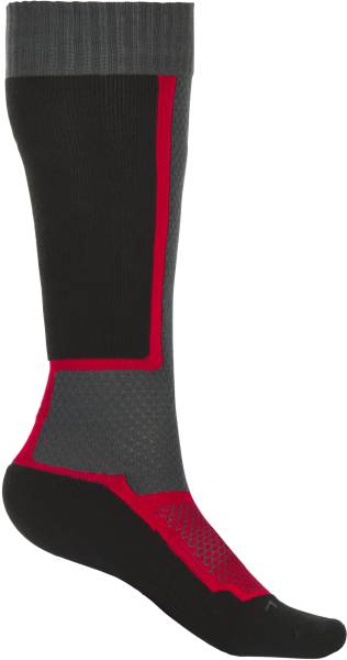 FLY RACING - YOUTH MX SOCK THIN BLACK/GREY/RED - Image 1