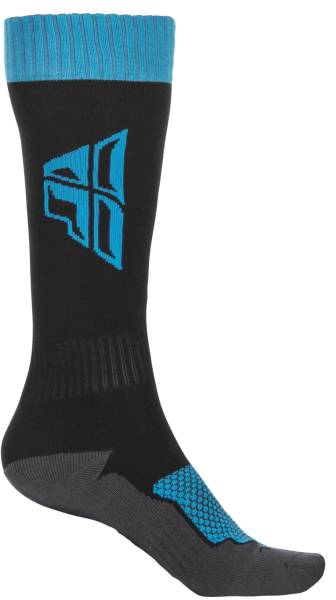 FLY RACING - MX SOCK THICK BLACK/BLUE/GREY LG/XL - Image 1