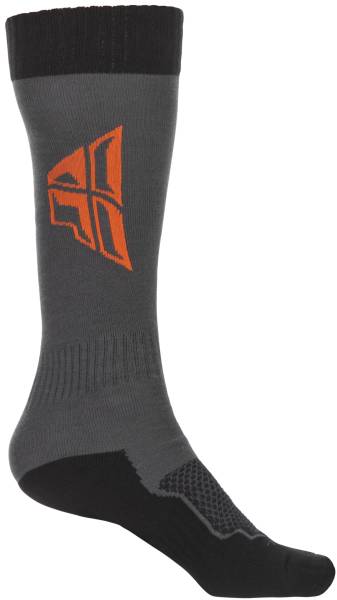 FLY RACING - MX SOCK THICK GREY/BLACK/ORANGE LG/XL - Image 1