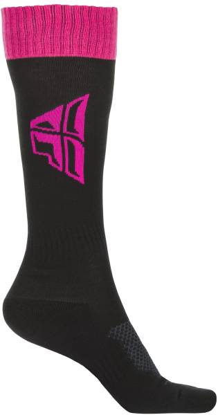 FLY RACING - MX SOCK THICK BLACK/PINK/GREY LG/XL - Image 1