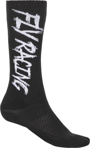 FLY RACING - MX PRO SOCK THIN BLACK/WHITE LG/XL - Image 1