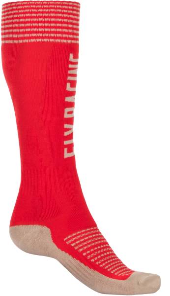 FLY RACING - MX PRO SOCK THICK RED/KHAKI SM/MD - Image 1