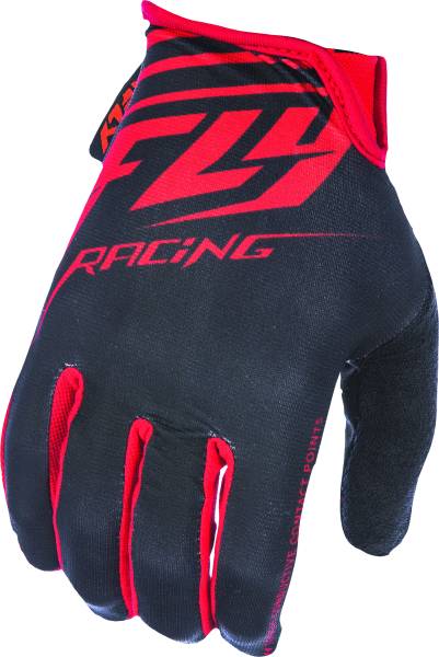 FLY RACING - MEDIA GLOVES BLACK/RED SZ 8 - Image 1