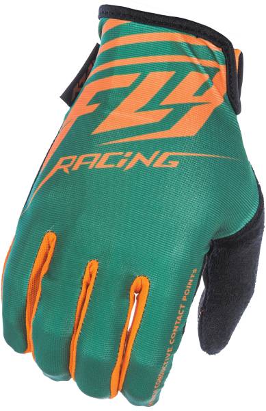 FLY RACING - MEDIA GLOVES GREEN/ORANGE SZ 8 - Image 1