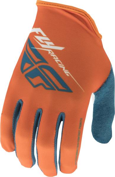 FLY RACING - MEDIA GLOVES ORANGE/TEAL/WHITE SZ 08 - Image 1