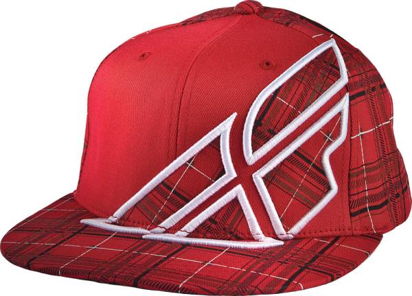 FLY RACING - PLAID F-WING HAT RED S/M - Image 1