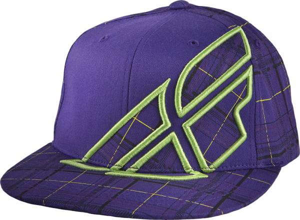 FLY RACING - PLAID F-WING HAT PURPLE YOUTH - Image 1