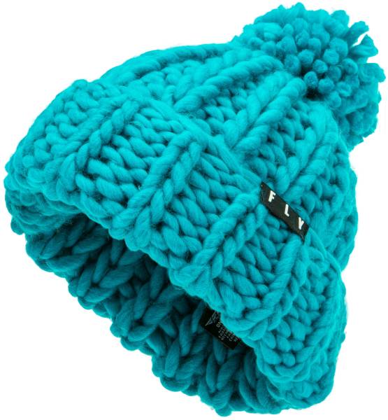 FLY RACING - WOMEN'S FLY CHUNKY POM BEANIE TEAL - Image 1