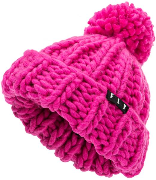 FLY RACING - WOMEN'S FLY CHUNKY POM BEANIE PINK - Image 1