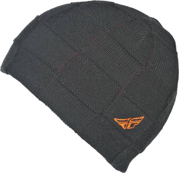 FLY RACING - FIRST OVER FINISH BEANIE (BLACK/NEON ORANGE) - Image 1