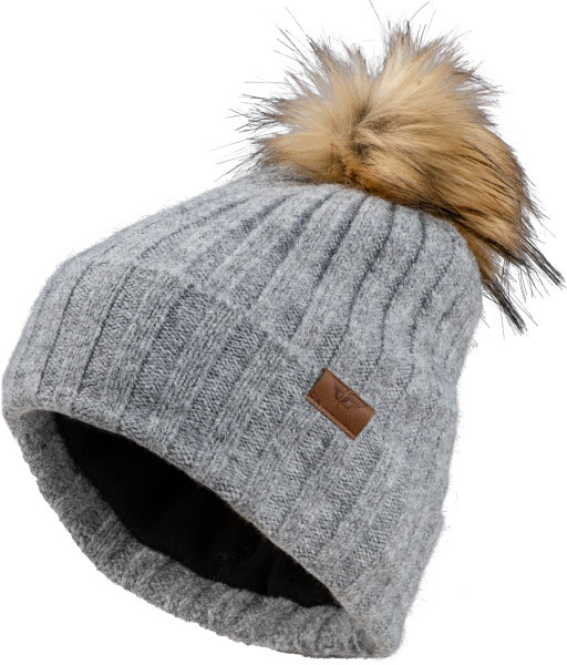 FLY RACING - FLY WOMEN'S SNOW POM BEANIE HEATHER GREY - Image 1