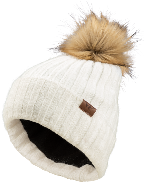 FLY RACING - FLY WOMEN'S SNOW POM BEANIE BEIGE - Image 1