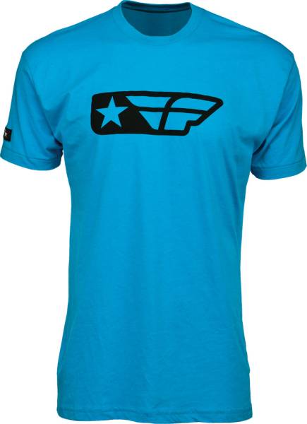 FLY RACING - F-STAR TEE NEON BLUE 2X - Image 1