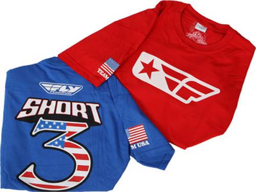 FLY RACING - FLY MX NATIONS TEE RED LG - Image 1