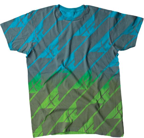 FLY RACING - SPRING TEE GREY/TEAL 2X - Image 1