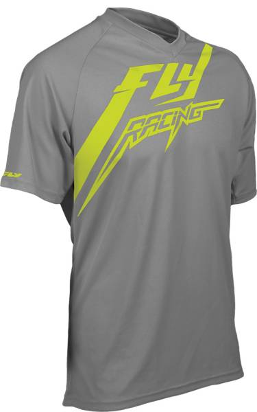 FLY RACING - ACTION TEE GREY/HI-VIS YELLOW 2X - Image 1