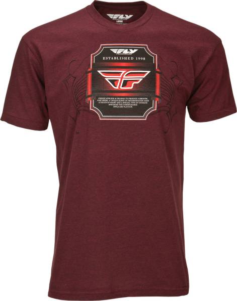 FLY RACING - ESTABLISHED TEE CRANBERRY/HEATHER 2X - Image 1