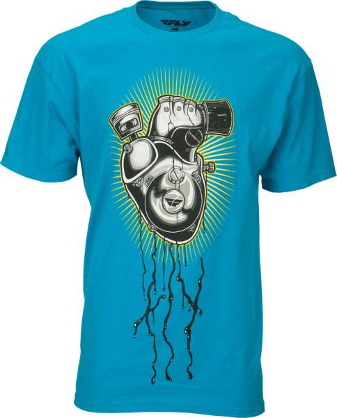 FLY RACING - MOTO HEART TEE TURQUOISE 2X - Image 1