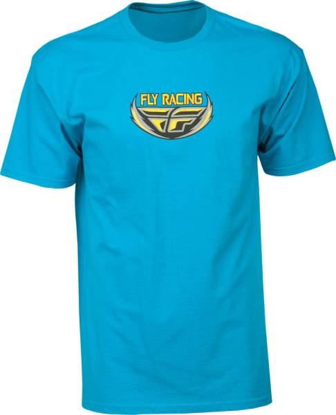 FLY RACING - STACKED TEE TURQUOISE 2X - Image 1