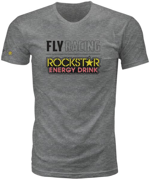 FLY RACING - FLY ROCKSTAR LOGO TEE DARK GREY HEATHER 2X - Image 1