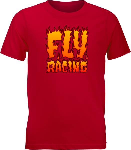 FLY RACING - YOUTH FLY FIRE TEE RED YL - Image 1