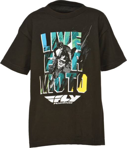 FLY RACING - LIVE FOR MOTO TEE BLACK 2T - Image 1