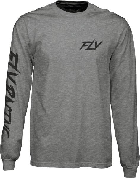 FLY RACING - FLY FUSION L/S TEE DARK GREY HEATHER 2X - Image 1