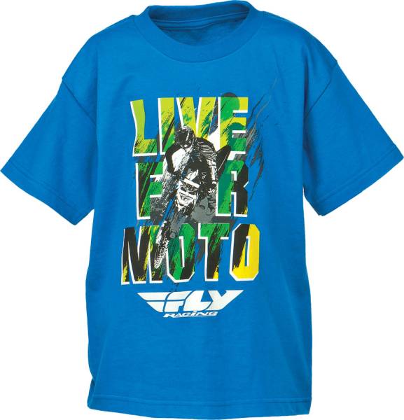 FLY RACING - LIVE FOR MOTO TEE BLUE 2T - Image 1