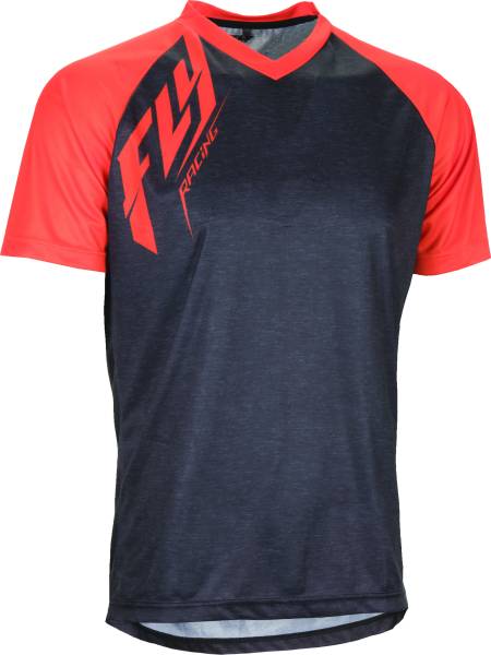 FLY RACING - ACTION JERSEY SHIRT DARK GREY HEATHER/ORANGE 2X - Image 1