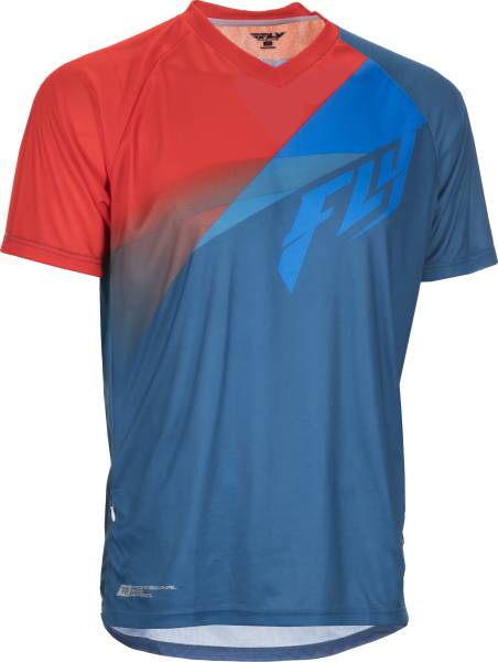 FLY RACING - SUPER D JERSEY DARK TEAL/CYAN/RED LG - Image 1