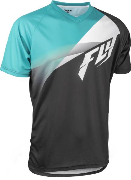 FLY RACING - SUPER D JERSEY TEAL/BLACK/WHITE LG - Image 1