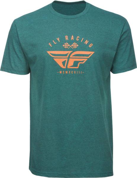 FLY RACING - PATRIARCH TEE CYAN/BLACK HEATHER 2X - Image 1